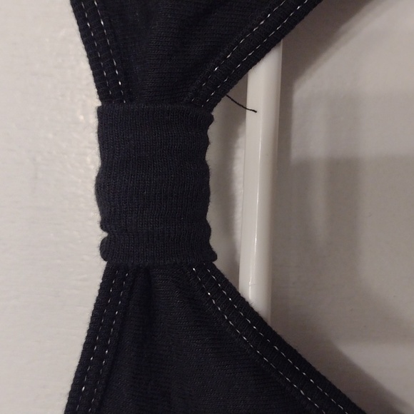 Express Vintage Black Sexy Basic T-shirt Cap Sleeve Keyhole Back XS - Picture 13 of 15